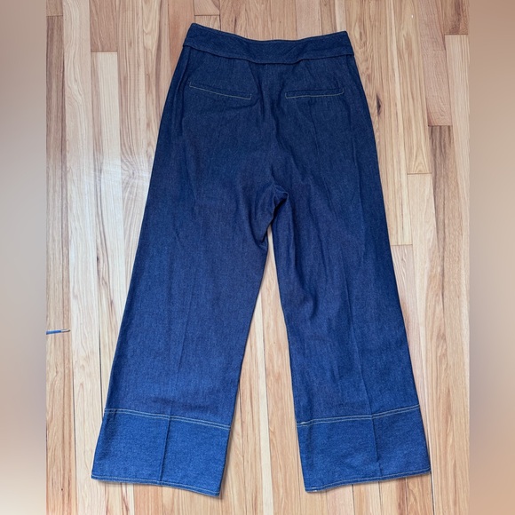 Anna Mason London Denim Flare pants, culotte style size 10, like new - Picture 6 of 9